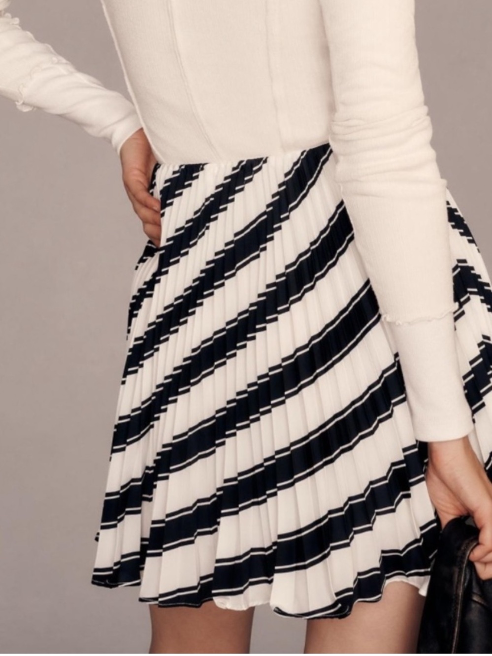 Anthropologie Maeve Pleated Striped Miniskirt Size 2